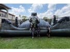 Astronaut-themed bounce house rental in Houston with dual slides, perfect for Cypress birthday parties and events with up to 4