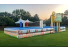 Colorful carnival lawn games rental in Houston with Giant Splash Pong, Cornhole, and Ring Toss — ideal for Conroe parties