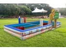 Lawn Games inflatable obstacle course rental in Houston with multiple interactive sections ideal for Spring events and family