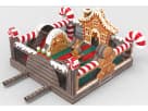 Gingerbread Wonder Playland bounce house rental in Houston with candy cane decorations, perfect for The Woodlands holiday events.