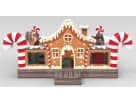 Gingerbread Wonder Playland bounce house rental in Houston with candy cane pillars and slide, perfect for League City holiday
