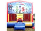 PJ Masks 13x13 bounce house rental in Austin with red and yellow inflatable design, ideal for Kyle birthday parties.