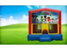 PJ Masks bounce house rental in Austin with 13x13 moonwalk design, perfect for kids ages 3 and up at Pflugerville birthday