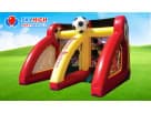 Soccer Fever inflatable game rental in Houston features a slide and basketball hoop, ideal for Conroe parties.