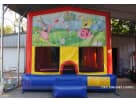 SpongeBob bounce house rental in Houston with bright red, yellow, and blue colors, ideal for Cypress birthday parties—13x13