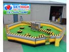 Perfect for Houston interactive game rentals, the Toxic Meltdown Inflatable challenges up to 8 players with bumper car action