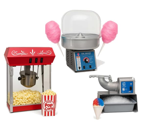 Popcorn Cotton Candy Snow Cone Machine 3 Concession Package