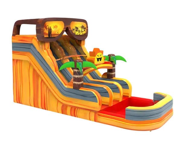 Sunny Shades Tropical Dual Lane Water Slide w/ Pool