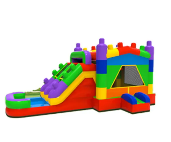 Lego Bricks Bounce House Combo w/ (Dry or Wet/Water Slide)