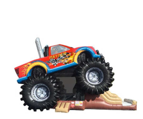 Monster Truck Deluxe Bounce House Combo Slide