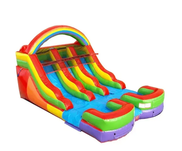 12ft Rainbow Kids Double Slide (Dry/Wet)