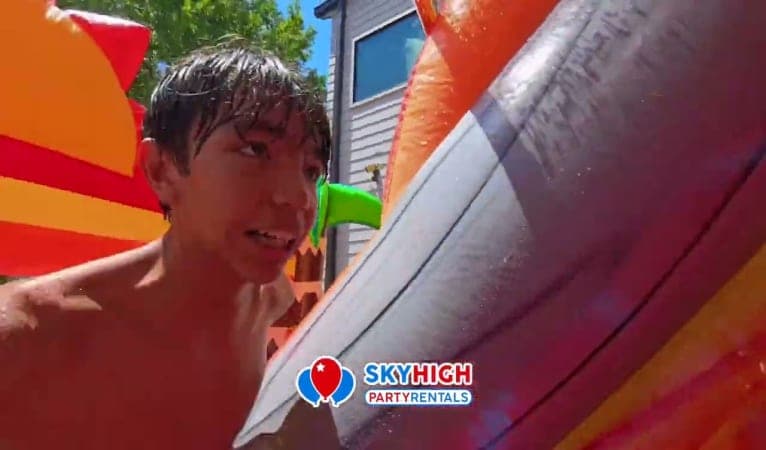 Sunny Shades Tropical Dual Lane Water Slide w/ Pool - Video